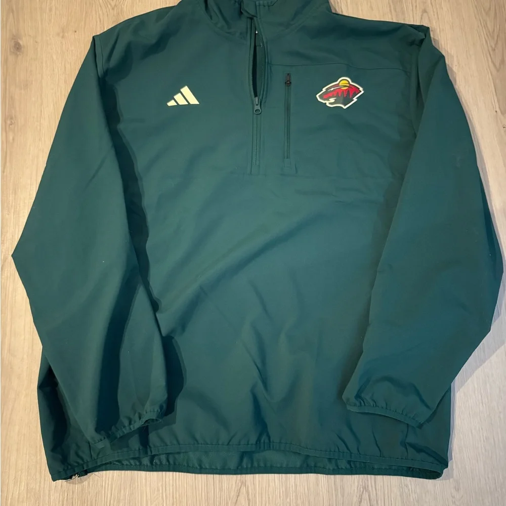 Adidas Minnesota Wild Green Pullover Jacket - never been worn - Picture 1 of 3